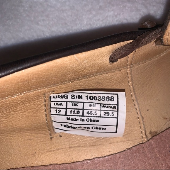 UGG Brown Hendricks Grizzly Mens Size 12 Slip On Driving Loafer Moccasin - Picture 11 of 11